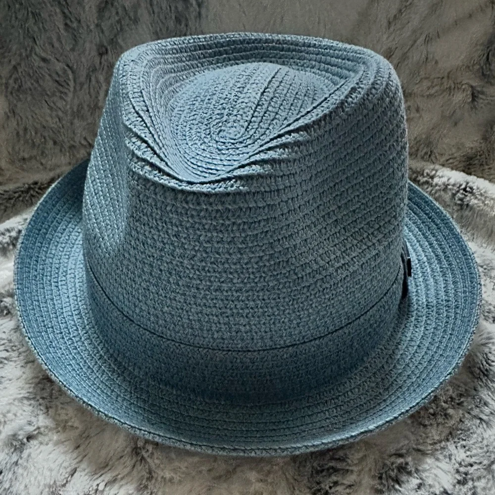 Men’s Baby Blue Fedora - Picture 1 of 3